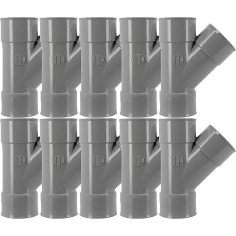 10 culottes 45° PVC d'évacuation Ø50 - Femelle Femelle - Nicoll (1/5)