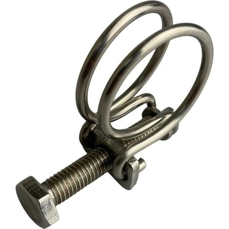 Lot de 10 colliers de serrage à double fil en acier inoxydable 38-44 mm pour tuyau d'étang - Colliers de serrage pour pompe à filtre - Argenté (1/4)