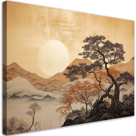 Tableau sur toile Vue de la montagne dorée 100x70 (1/5)