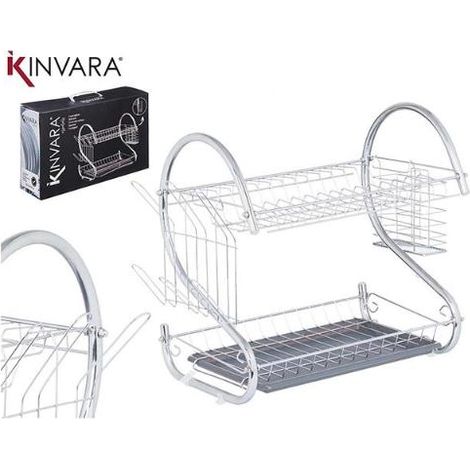 Escurridor para Fregadero Kinvara W3816-1050 Gris 45,5 x 24,5 x 37,5 cm (1/3)
