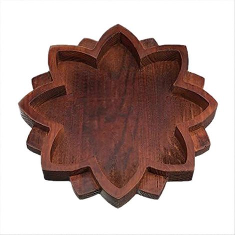 Plateau en cristal Lotus, plateau de présentation en bois en forme de lotus (1/5)