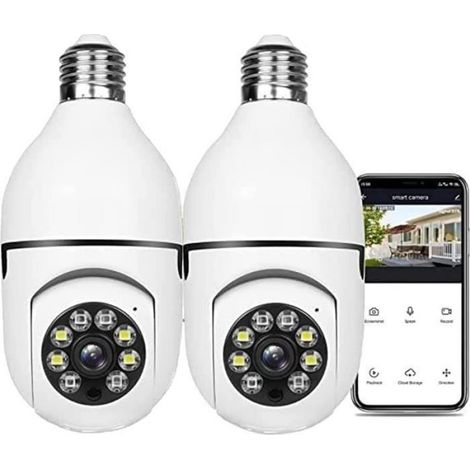 Caméra à ampoule E27 - - 2MP HD - Vision nocturne - Audio bidirectionnel - Détection de mouvement (1/3)
