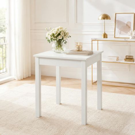 Petite table cuisine blanche moderne 60 cm ALVA