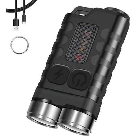 Mini Lampe de Poche LED Rechargeable 900 Lumen Porte-clé Lampe Torche avec Aimant - 10 Modes IP65 Étanche Lampes de Poche EDC A670 (1/4)