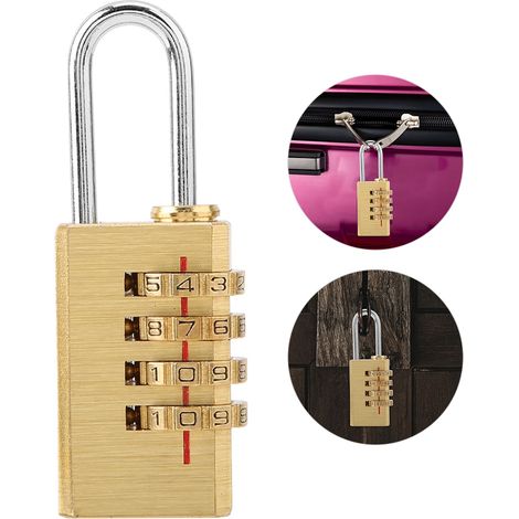 Cadenas à combinaison numérique 4 chiffres pour bagages en métal réinitialisable (1/5)