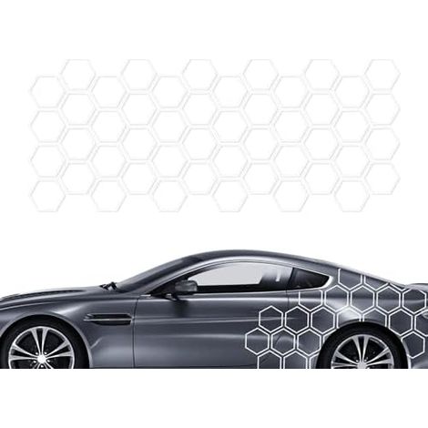 Autocollants nid d'abeille génériques pour voiture  Autocollants adhésifs masquant les rayures, 60 x 200 cm  Décoration adhésive pour portières latérales (1/5)