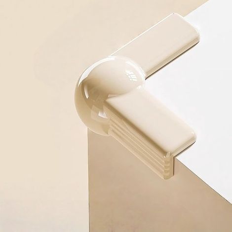 Protectores de esquinas para muebles, 16 protectores de esquinas de silicona multicolor para chimenea, escaleras y mesa (L-Crema, 16 piezas)
