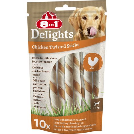 8in1 Delights Twisted Kausticks Chicken 10 Stück Soft Snack (1/2)