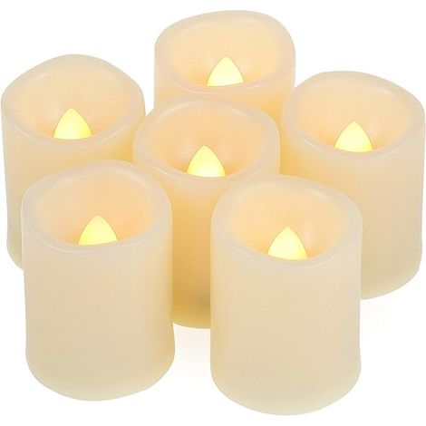 Bougies LED sans flamme de surface à effet vacillant, bougies LED de surface extérieures pour Halloween, citrouille, décorations (10x7,5cm) (1/4)