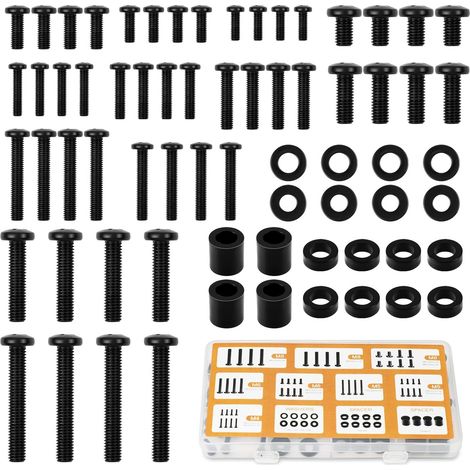 Vis de Support TV, Kit de Vis de Montage TV Universel, 68 Pièces, M4/M5/M6/M8/Rondelles/Entretoises, Kit de Matériel de Montage pour Téléviseurs et Moniteur, Convient Jusqu'à 80 Pouces (1/5)
