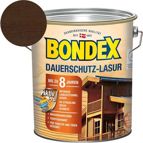Bondex Dauerschutz Lasur 4 l, nussbaum Holzlasur Schutzlasur Holzschutz Aussen