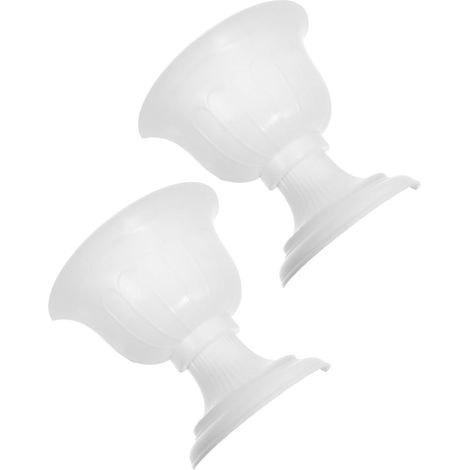 Unomor Lot de 2 pots fleurs demi tige, plastique vintage couleur claire, fixation murale, gain place (1/5)