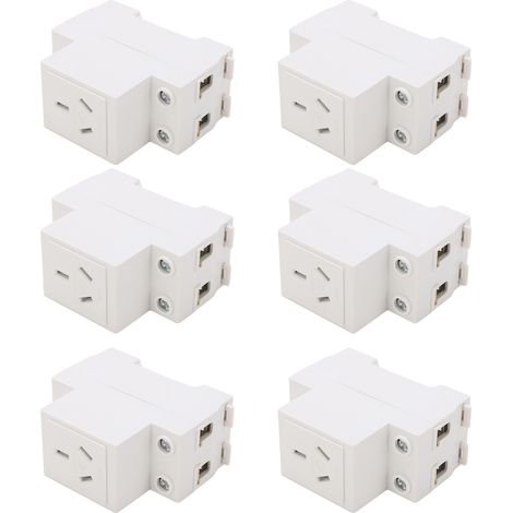 6 Pièces Prise Modulaire Rail DIN 3 Pôles 250V pour Équipement Électrique AC30‑103 10A (1/5)