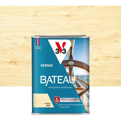 Vernis bois extérieur Incolore mat - Vernis bateau - Protection extrême UV et sels marins - Résistance aux écarts de températures - 1L (1/4)