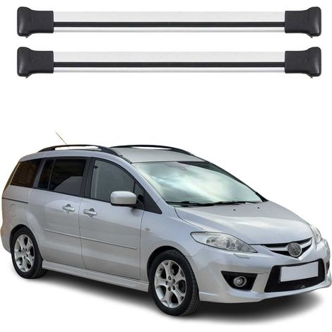 OMAC Aluminium Dachträger Querträger für Mazda5 II 2005-2010 – Max. 75 kg – 2 Stangen Silber (1/5)