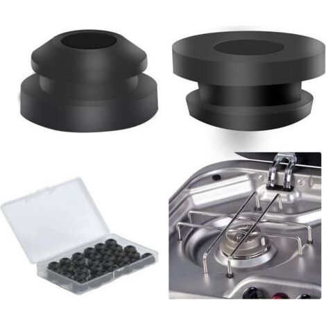 30 Embouts Silicone Noir 5mm pour Supports Casseroles Camping-Car Compatible Dometic Smev Thetford (1/5)
