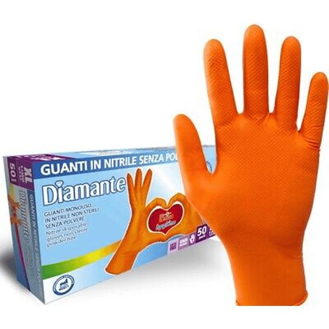GUANTO MONOUSO IN NITRILE 'DIAMOND' Tg. M - confezione 50 pezzi (1/5)