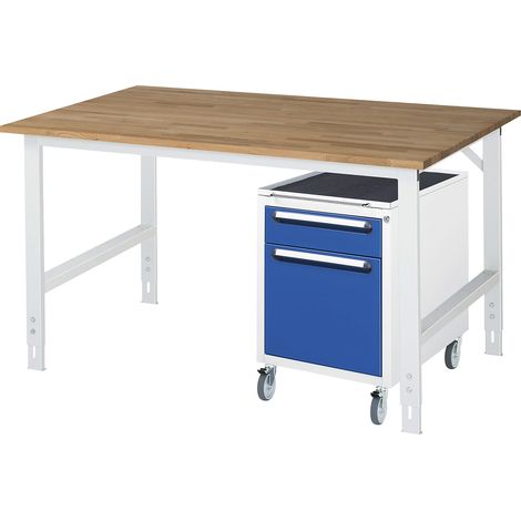 Rau Table de travail Tom réglable en hauteur KM08, L1500xP1000xH760-1080mm, Plateau-B-25mm (1/3)