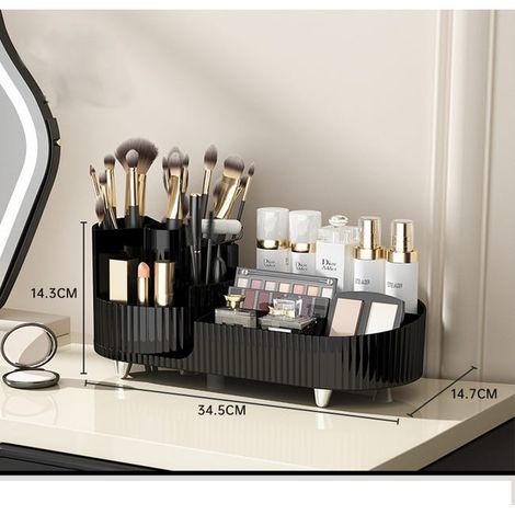 Organizer per il trucco, porta pennelli per il trucco girevole a 360 gradi, grande organizer per la cura dei cosmetici (1/4)