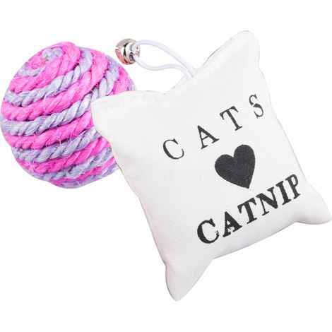 Coffret cadeau de jouets pour chat : balle à chat + sachet de menthe pour chat (1/5)