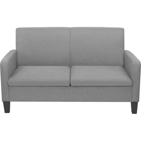 Sofá de 2 plazas para salón salón interior del hogar 135 x 65 x 76 cm gris claro 020019435
