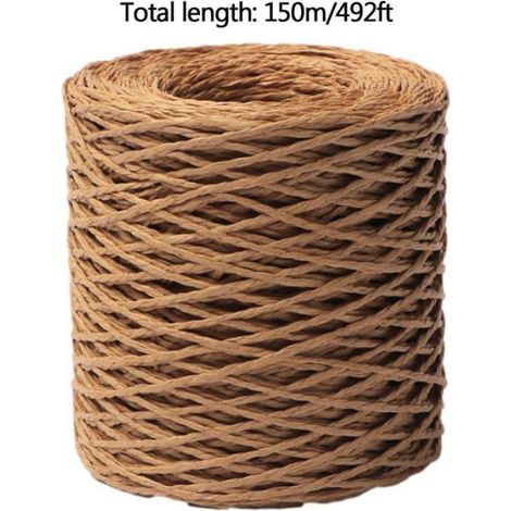 Ruban raphia en papier naturel, bobine de 150 mètres, idéal pour emballage de cadeaux, travaux DIY et jardinage (1/5)