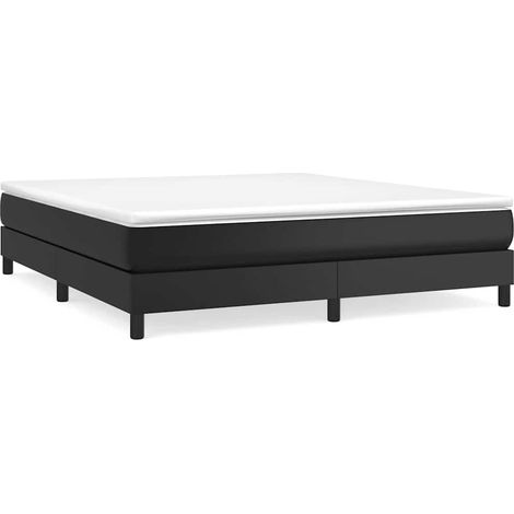 Maison Exclusive - Boxspringbettgestell Schwarz 160x200 cm Kunstl (1/5)