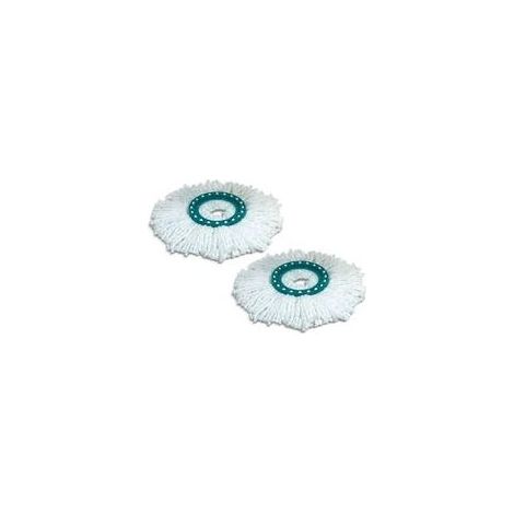 lot de 2 têtes de rechange Clean Twist Disc Mop, idéal pour les carrelages et sols en pierre, microfibre absorbante eau et saleté, franges de remplacement, facile à changer (1/5)