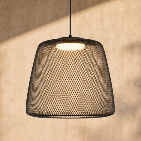 [NEUWERTIG] B-Ware Lucande Außenhängelampe Korvyn LED Gartenlampe dimmbar schwarz Ø50cm IP44 3000K (1/2)