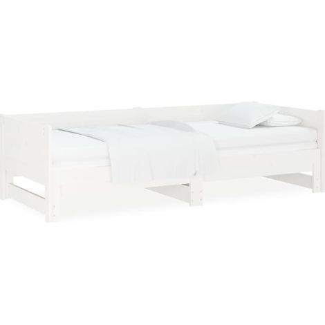 Maison Exclusive - Ausziehbares Tagesbett Weiß Massivholz Kiefer
