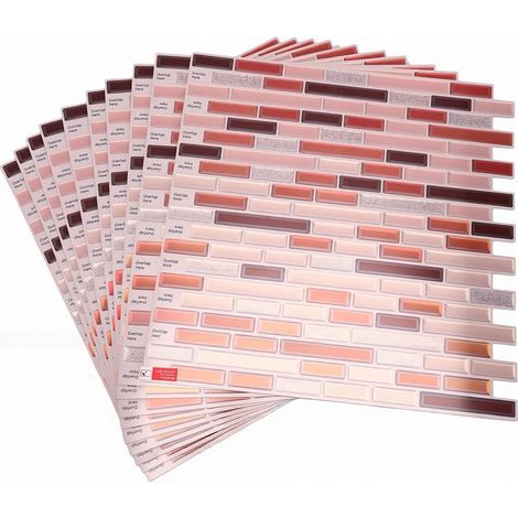 Panneaux muraux 3D auto-adhésifs de carreaux de dosseret à décoller et à coller, 10 feuilles (1/5)
