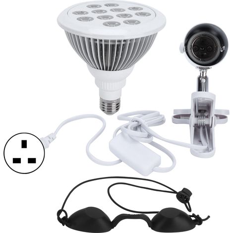 Lampe de luminothérapie bleue 24W pour traitement ictère bébé, soin acné peau, atténuation taches, prise UK 110-240V. (1/5)