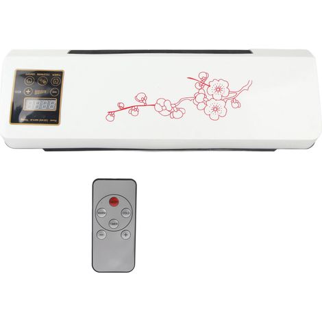 Radiateur soufflant mural électrique avec télécommande, protection surchauffe et minuterie, chauffage rapide pour salle de bain et salon, prise UK 220V (1/5)
