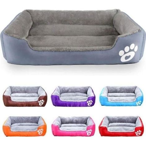 Bed for dog rectangular 60x48x18 cm  Cushion washable in microfiber soft  Comfort for animals up to 20 kg  Edge sureleve for safety (1/4)