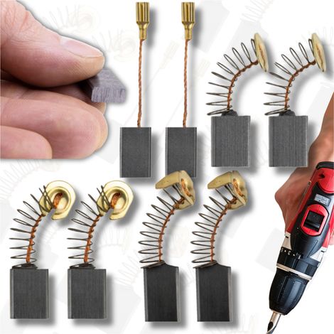 SPAZZOLE DI CARBONE PER UTENSILI ELETTRICI, SMERIGLIATRICI, TRAPANI, SET DA 4