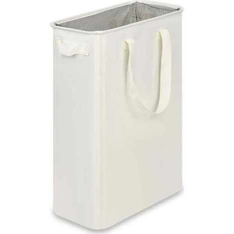 Panier à linge Oxford en tissu à un compartiment avec poignée, haut et pliable, convient aux buanderies, dortoirs et chambres, beige, 48 litres. (1/4)