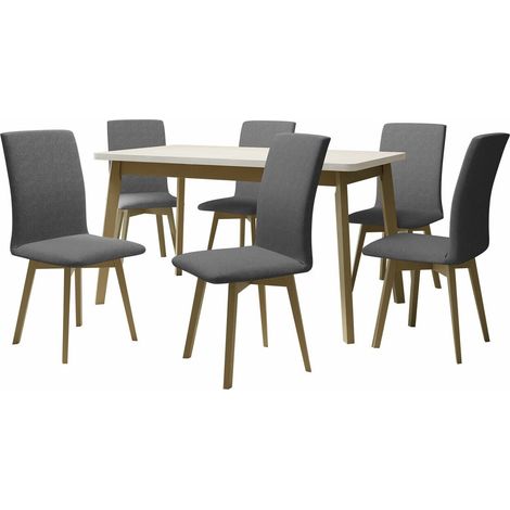 Conjunto de mesas y sillas para comedor Victorville 290 , 75x80x140cm, Diámetro: 0, Número de asientos: 6, Estilo: Contemporary