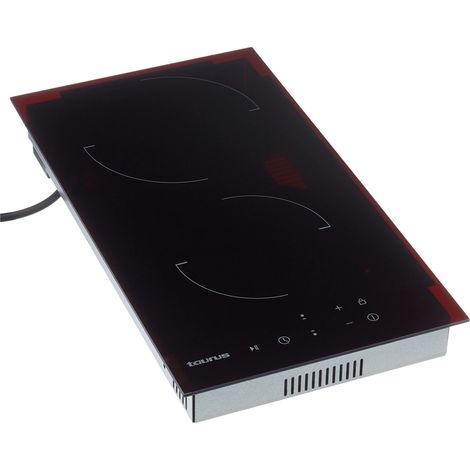 Taurus V302T - Cerankochfeld, 3000W, 2 Heizzonen, 9 Leistungsstufen de, Touch Control, Timer bis 99 min, Stop&Go-Funktion, Kindersicherung, schwarz