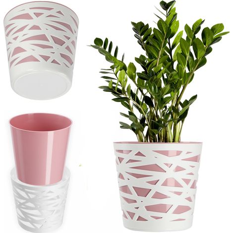 KADAX Blumentopf aus Kunststoff, Pflanztopf, rund, 19 cm, Rosa