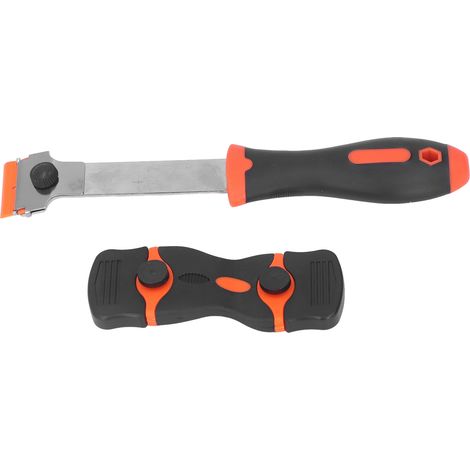 Kit de 32 grattoirs à lames de rasoir avec manche long et lames à double tranchant pour le nettoyage des vitres murales. (1/5)