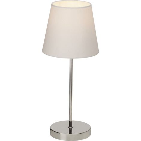 BRILLIANT lampe de table Kasha interrupteur tactile chrome / blanc 1x D45, E14, 40W, adapté aux lampes à suspension (non inclus) Échelle A ++ à E Avec interrupteur tactile marche / arrêt (1/3)