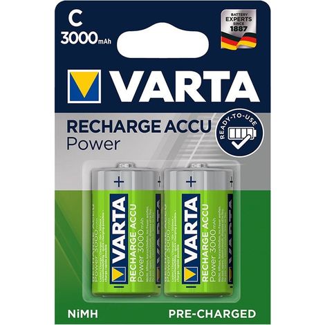Varta recharge accu power batterien c 3000 mah 2 stuck im blister
