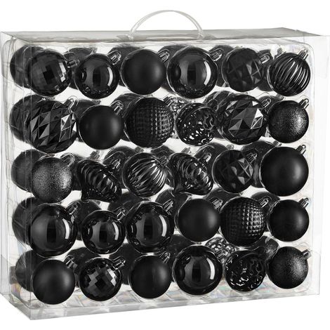 Mica Decorations Ensemble de boules de Noël Noir H7xl7xL7cm (1/3)