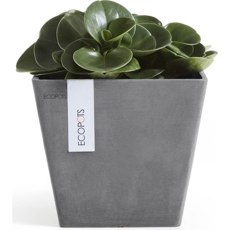VASO QUADRATO ROTTERDAM GRIGIO 20X20XH17,5CM (1/5)