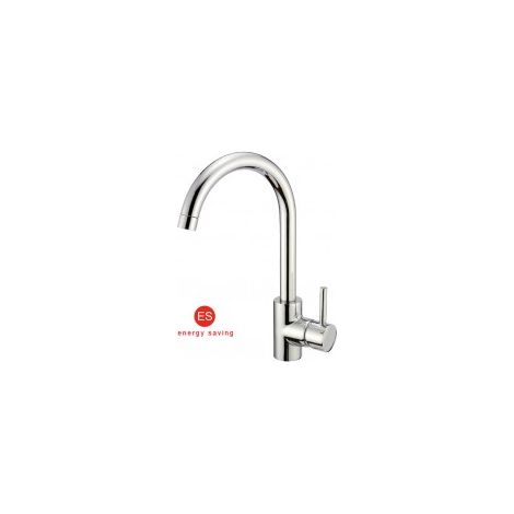Crolla 7780BO Ginger Miscelatore monocomando da cucina con bocca girevole 360° sistema Energy Saving System installazione sopra piano colore Bianco opaco (1/3)
