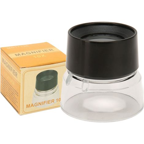 Loupe cylindrique compacte 10X avec support, portable et durable, verre grossissant de bureau pour expertise de bijoux (1/5)