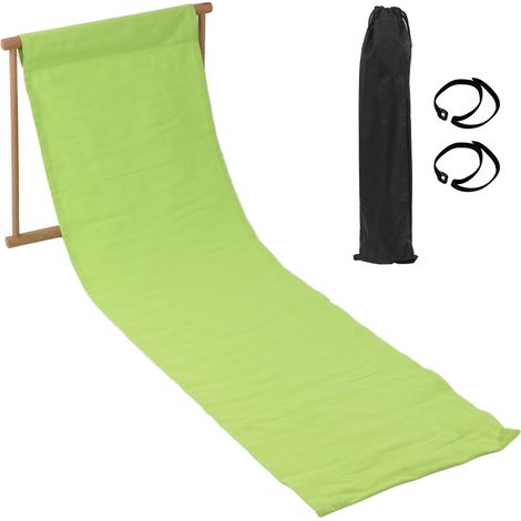 DUUTI Chaise longue de plage pliable, tapis inclinable portable pour extérieur, vacances, voyage, vert (1/5)