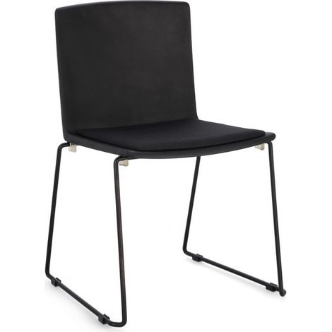 Set 4 Sedie Resina Verde Moderne da Interno - AMARA - Colore: Nero (1/5)