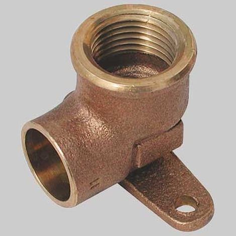 GOMITO BRONZO CON FLANGIA FILETTATO FEMMINA A SALDARE FEMMINA - 14 x 1/2