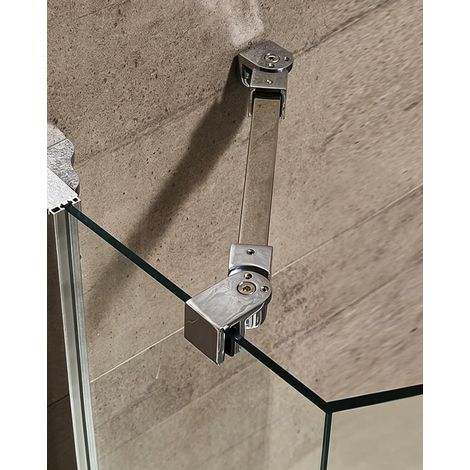 Barre de support triangulaire pour paroi douche en verre, angle (1/5)